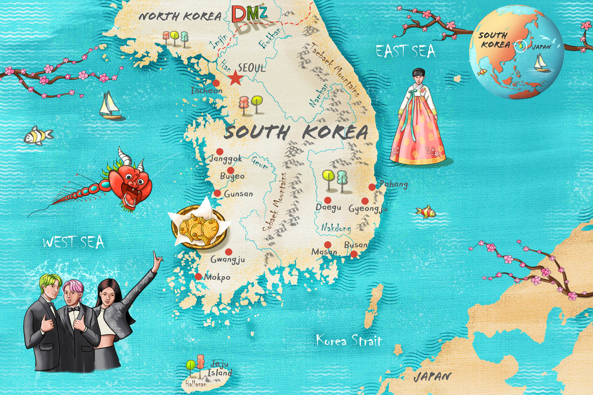 South Korea Map • Faces Magazine