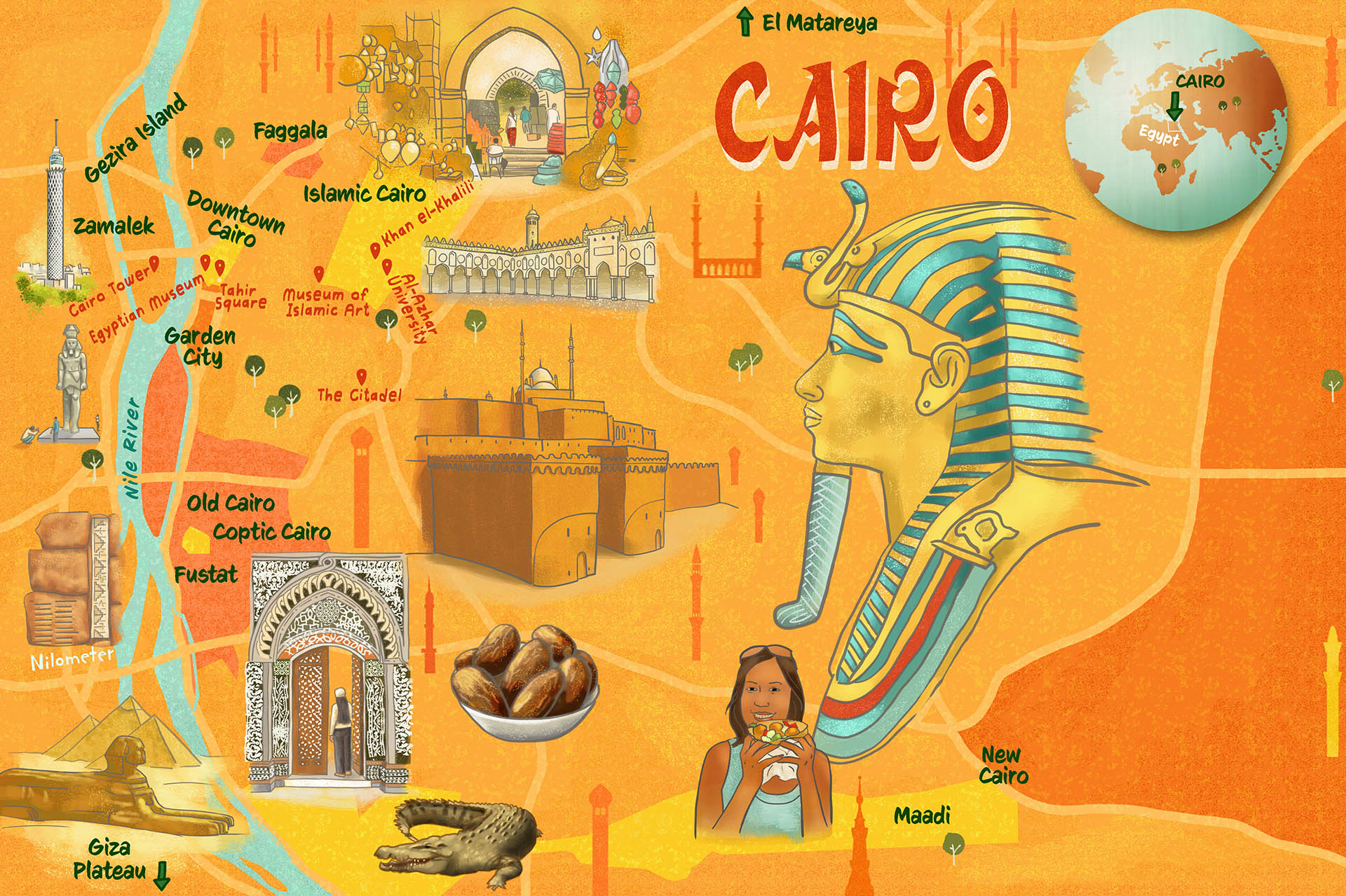 Map of Cairo • Project: Faces Magazine